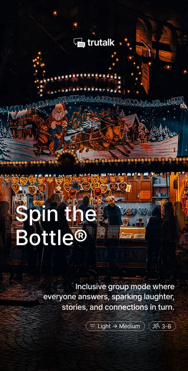 Spin the Bottle screen of the TruTalk web app